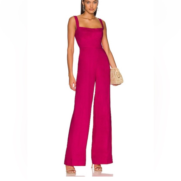 SALONI Pants - NWOT SALONI Rachel Pink wide leg Jumpsuit in Bright Berry
Linen